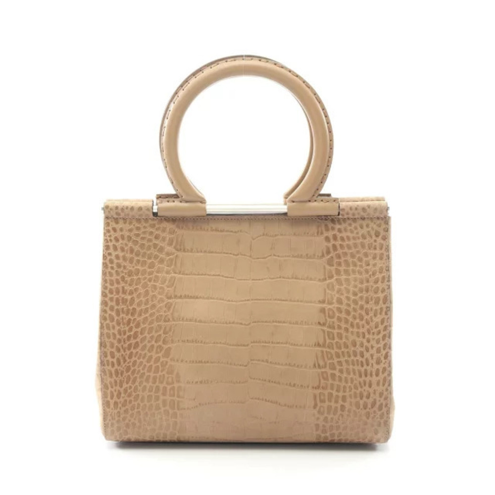 Salvatore Ferragamo Gancini Handbag Leather Beige